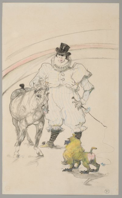 No Circo: Pónei e Babuíno Treinados de Henri de Toulouse Lautrec