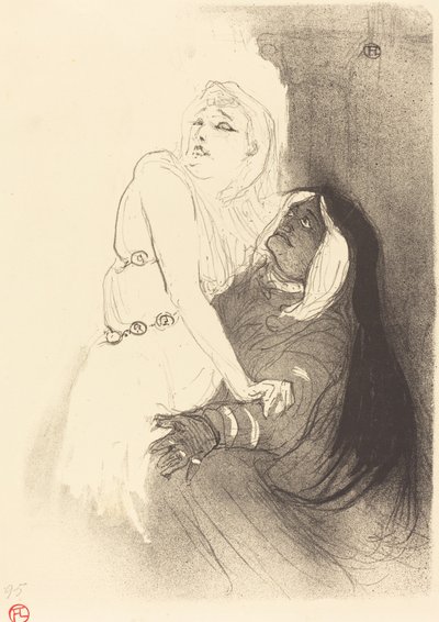 No Renascimento: Sarah Bernhardt em Phedre A la Renaissance: Sarah Bernhardt em..., 1893. de Henri de Toulouse Lautrec