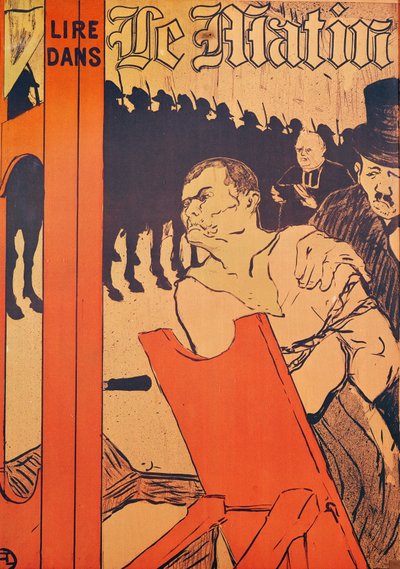 Ao pé do Gallows, anúncio de &39;Le Matin&39;, 1893 (litografia colorida) de Henri de Toulouse Lautrec