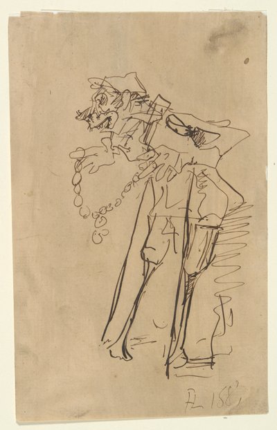 Caricatura de um soldado com uma decoração de Henri de Toulouse Lautrec