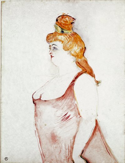 Cocyte em "The Beautiful Helene". Desenho de Henri de Toulouse-Lautrec (Toulouse Lautrec de Henri de Toulouse Lautrec