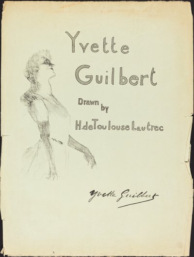 Capa, Yvette Guilbert, 1898. de Henri de Toulouse Lautrec