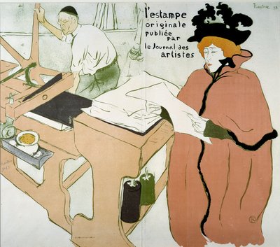 Capa da impressão: "A impressão original publicada pela revista des artistes". Cartaz de Henri De Toulouse Lautrec (1864-1901) de Henri de Toulouse Lautrec