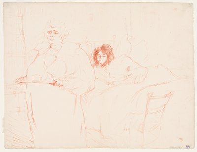 Elles: Mulher carregando uma bandeja, Mme. Barão e Mlle. Popó de Henri de Toulouse Lautrec