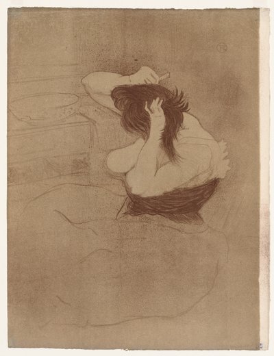 Elles: Mulher penteando o cabelo de Henri de Toulouse-Lautrec