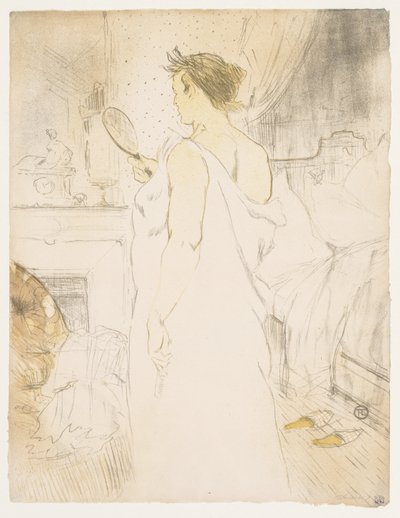 Elles: Mulher com espelho de mão de Henri de Toulouse Lautrec