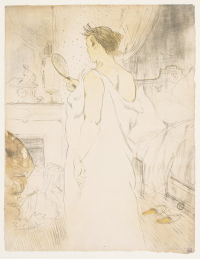 Elles: Mulher com um Espelho de Mão, 1896. de Henri de Toulouse Lautrec