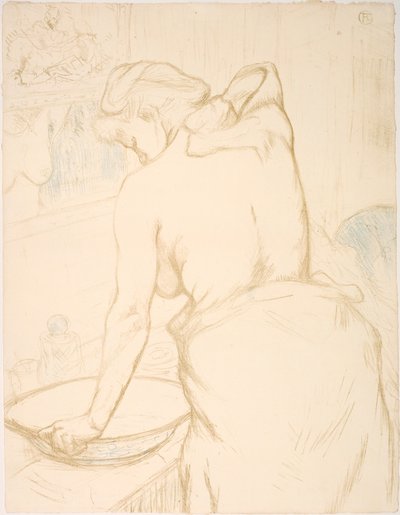 Mulher lavando-se, o banheiro de Henri de Toulouse Lautrec