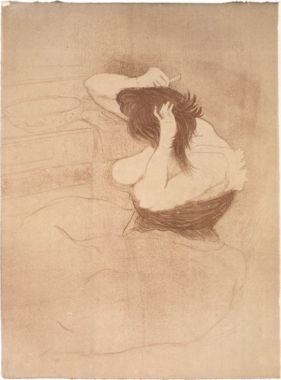 Mulher penteando o cabelo, Penteado de Henri de Toulouse-Lautrec
