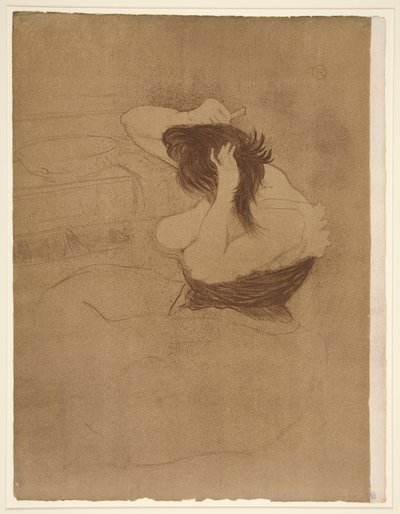 Mulher a pentear o seu cabelo, da série Elles de Henri de Toulouse-Lautrec
