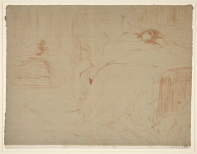 Femme sur le dos, lassitude (Mulher deitada de costas, Vestindo), da série Elles de Henri de Toulouse Lautrec