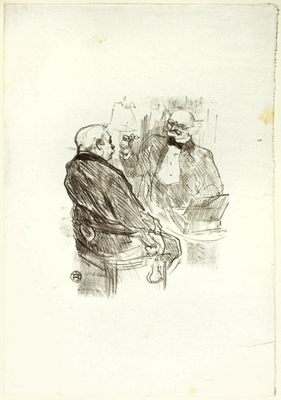 Georges Clemenceau e o optomotricista, Mayer, de Au Pied du Sinaï de Henri de Toulouse Lautrec