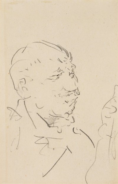 Cabeça de um homem (grafite em papel de wove) de Henri de Toulouse Lautrec