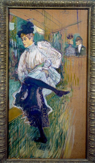 Jane Avril dançando Jane Avril (1868-1943) era uma dançarina do Moulin Rouge. Pintura de Henri de Toulouse Lautrec (1864-1901) 1891 Sun. 0,85x0,45 m Paris, musee d