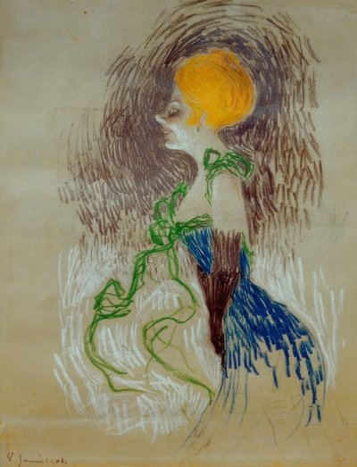 Jovem mulher com luvas de Henri de Toulouse Lautrec