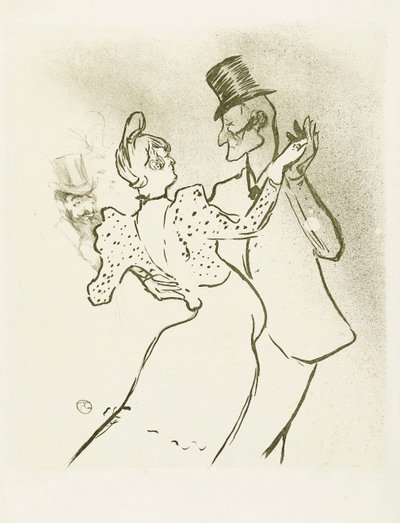 La Goulue e Valentin la Desossee. Cartaz de Toulouse-Lautrec. de Henri de Toulouse Lautrec