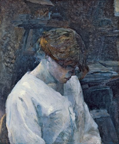 La Rousse com uma blusa branca de Henri de Toulouse Lautrec