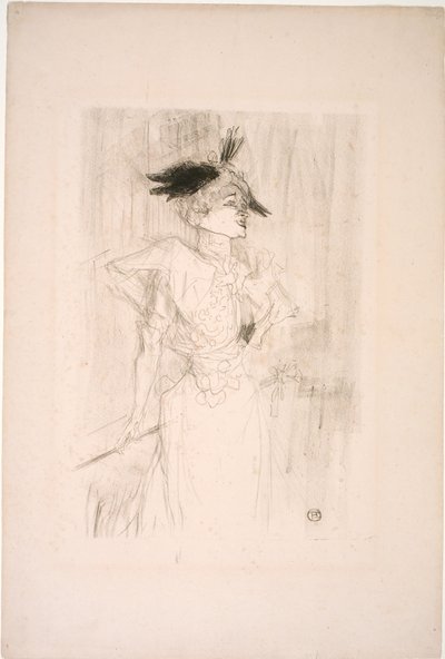 Senhorita Marcelle Lender, de pé de Henri de Toulouse-Lautrec