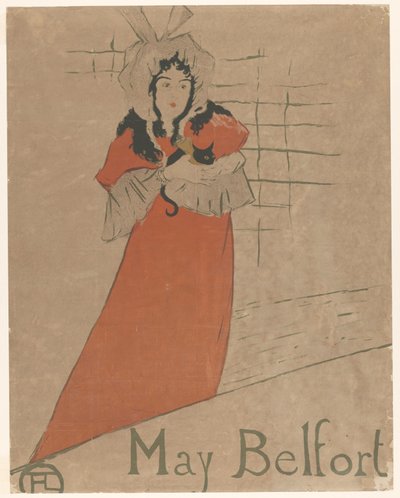 May Belfort com um gato nos braços May Belfort (título no objeto) de Henri de Toulouse Lautrec