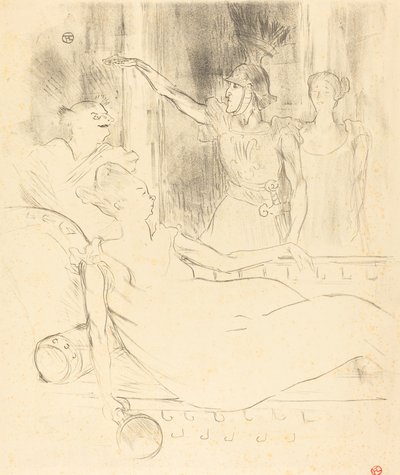 Mme. Simon-Girard, Brasseur e Guy em La belle Helene Mme. Simon-Girard, Brasseur..., 1895. de Henri de Toulouse Lautrec