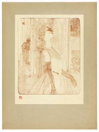 No Palco, prato um de Yvette Guilbert de Henri de Toulouse Lautrec