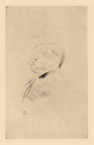 Portrait of a Man Retrato de um homem, impresso em 1898 em 1927. de Henri de Toulouse Lautrec