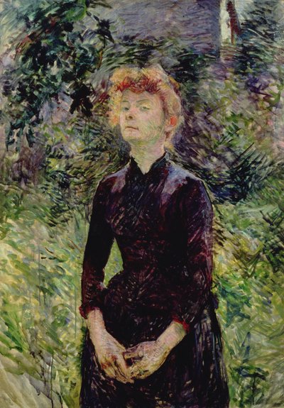 Retrato de uma mulher, possivelmente a comediante francesa Yvette Guilbert (c.1869-1944), 1888 de Henri de Toulouse Lautrec