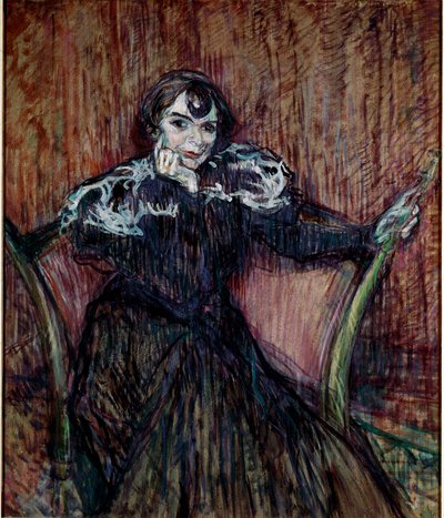 Retrato da actriz Berthe Bady. Pintura de Henri de Toulouse-Lautrec (Toulouse Lautrec de Henri de Toulouse Lautrec