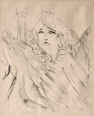 Retratos de atores e atrizes: Treze litografias: Sarah Bernhardt, 1898. de Henri de Toulouse Lautrec