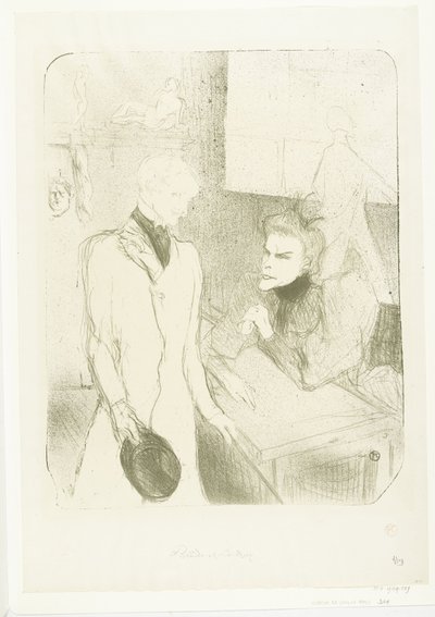 Portret van actress Marthe Brandès en actor Charles le Bargy in toneelstuk Les Cabotins
Brandès e le Bargy em Cabotins de Henri de Toulouse Lautrec