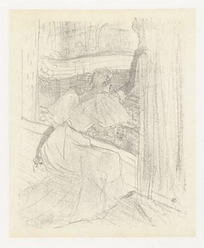 Portret van actrice Yvette Guilbert buigend voor het publiek
Yvette Guilbert cumprimentando a audiência
Yvette Guilbert : título da série de Henri de Toulouse Lautrec