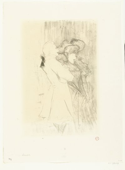 Retrato da cantora Marcelle Lender e da cantora Numa Auguez na opereta La Chanson de Fortunio
Lender et Aguez de Henri de Toulouse Lautrec