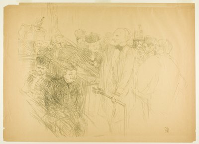 O Julgamento Arton, Ribot dando provas (segunda placa) de Henri de Toulouse Lautrec