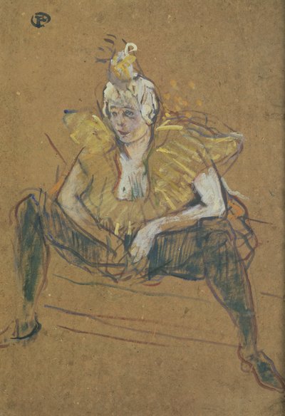 A Palhaço Cha-U-Kao Sentada, 1895 de Henri de Toulouse Lautrec