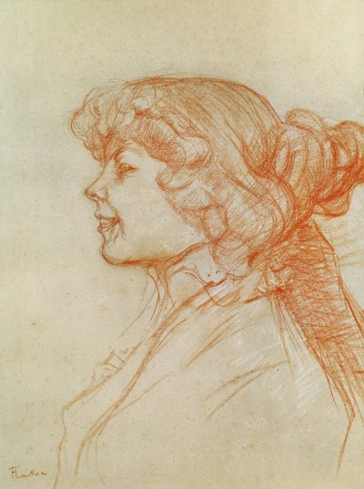 A Garota Inglesa na Estrela em Le Havre, 1899 (crayon on paper) de Henri de Toulouse Lautrec