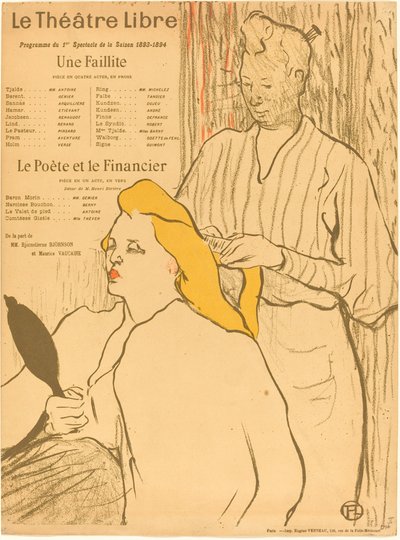 O Cabeleireiro - Programa para o Teatro-Libre de Henri de Toulouse Lautrec