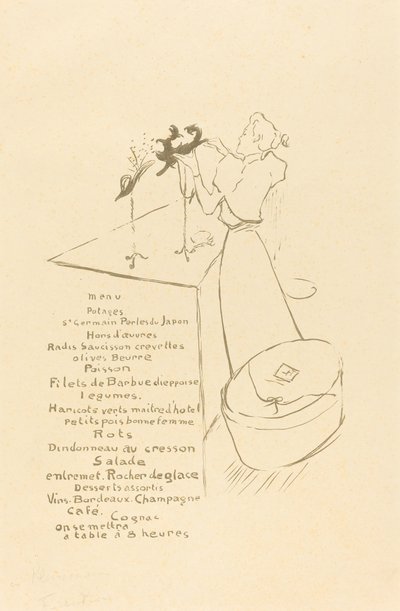 A chapeleira La Modiste - Renée Vert, 1893. de Henri de Toulouse Lautrec