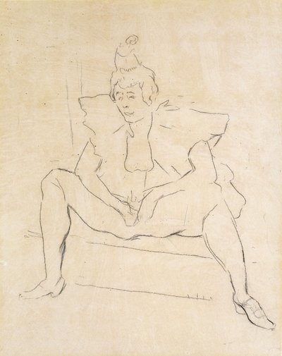 O palhaço sentado; A palhaça Assis de Henri de Toulouse Lautrec