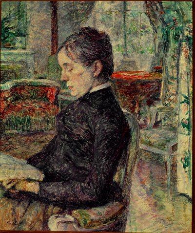 A mãe do pintor no Salão em Malrome. Pintura de Henri de Toulouse-Lautrec (Toulouse Lautrec de Henri de Toulouse Lautrec