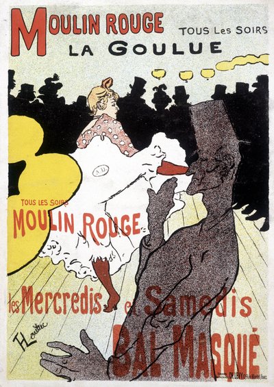 Cartaz de Toulouse Lautrec para Moulin Rouge e La Goulue de Henri de Toulouse Lautrec