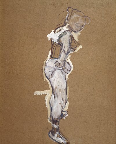 Trapezista ajustando seus collants de Henri de Toulouse Lautrec