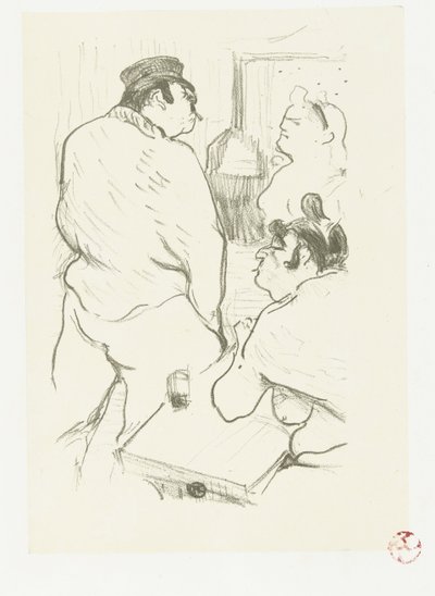 Duas mulheres e um homem em bordel
La Terreur de Grennelle de Henri de Toulouse Lautrec