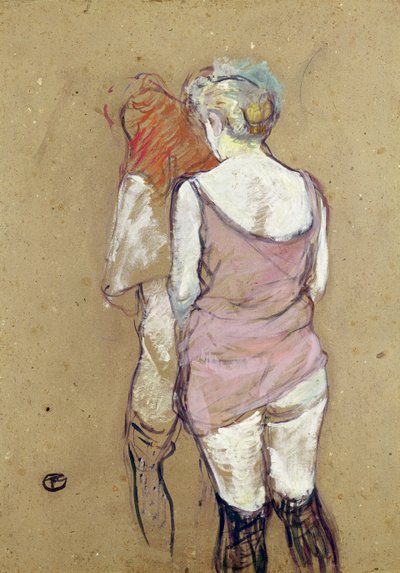 Duas Mulheres Semi-Nus na Maison de la Rue des Moulins de Henri de Toulouse Lautrec