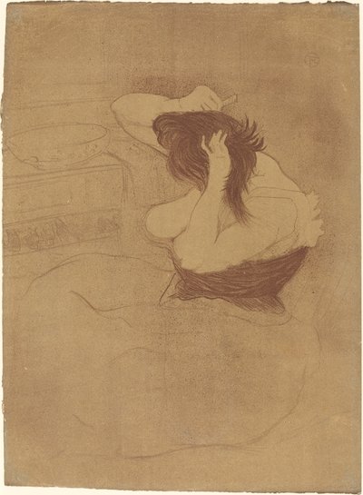 Mulher penteando o cabelo de Henri de Toulouse Lautrec