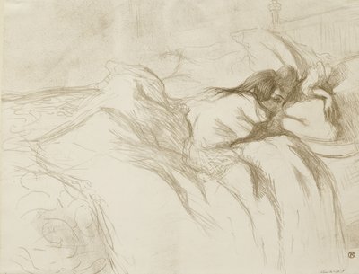 Mulher Reclinada - Acordando, 1896 de Henri de Toulouse Lautrec