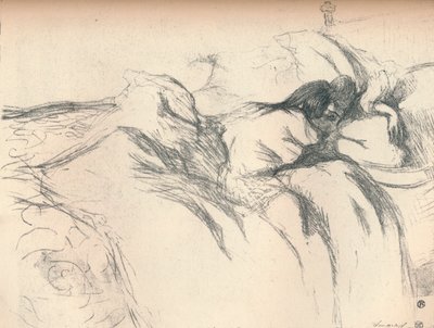 Mulher acordando na cama, 1896 de Henri de Toulouse Lautrec