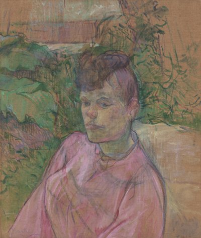 Mulher no jardim da floresta de Monsieur, 1889-91. de Henri de Toulouse Lautrec
