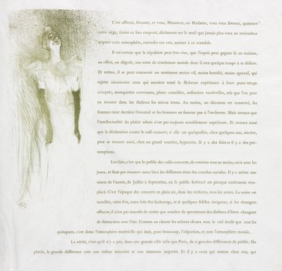 Série Yvette Guilbert-French: No. 3 de Henri de Toulouse-Lautrec
