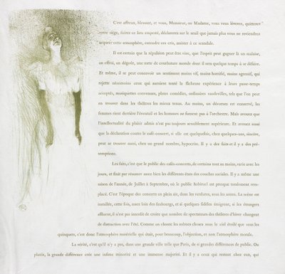 Yvette Guilbert-French Series: No. 3, 1894. de Henri de Toulouse Lautrec