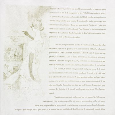 Série Yvette Guilbert-French: No. 6 de Henri de Toulouse Lautrec